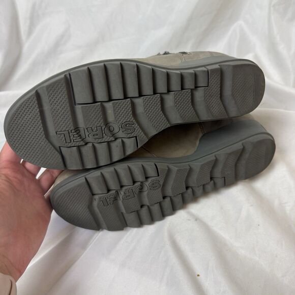 Sorel Evie II Womens Bootie Sz 9.5 Beige Leather Side Zip Waterproof Ankle Boots - Picture 6 of 10